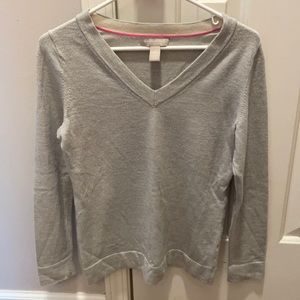 VGUC Banana Republic Extra Fine Merino wool gray sweater size Medium